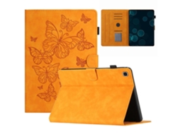 Capa de couro para tablet Samsung Galaxy Tab A7 Lite 8,7 polegadas T220 T225 com suporte para cartão e capa amarela impressa Hengrongshen