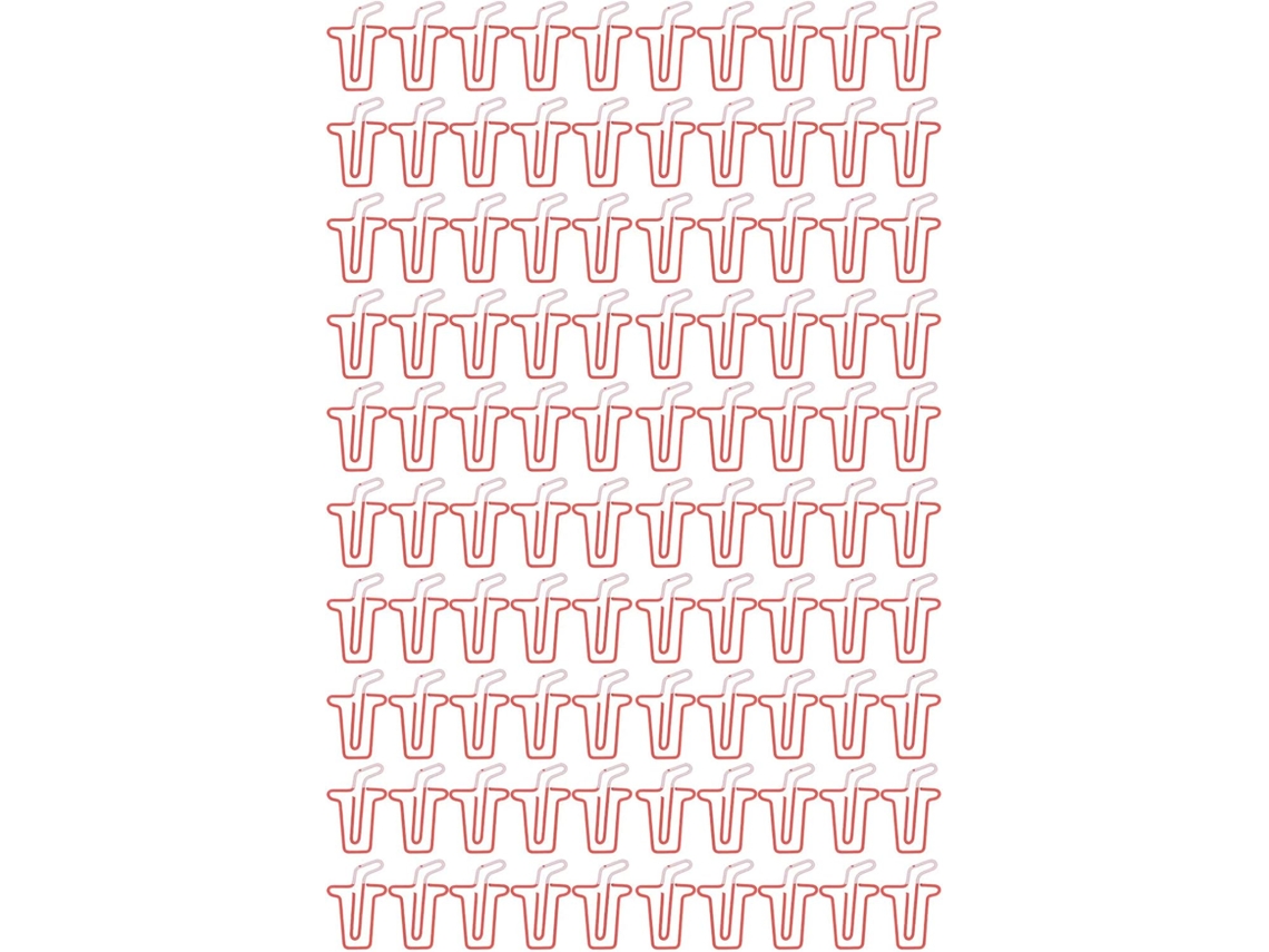 Clipes de papel leves, clipes de metal macio no formato Copo para organização de documentos domésticos, pacote com 100 unidades.