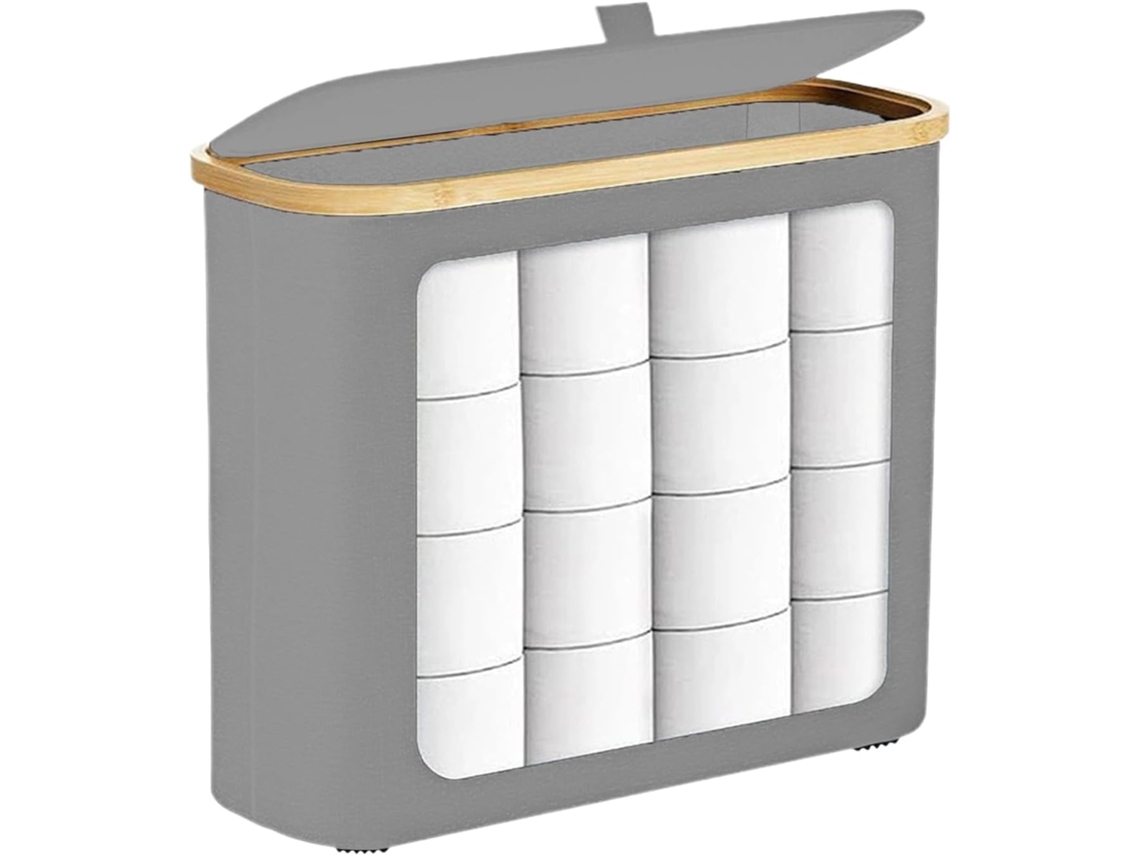 Porta papel Higiênico CHABERLU para 12 rolos, com tampa, transparente