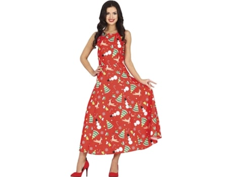 Fato de Mulher GUIRMA Vestido Vermelho Longo De Natal (M = 38/40)