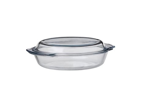 ASSADEIRA DE VIDRO REDONDA COM TAMPA 22X8CM 1,7L