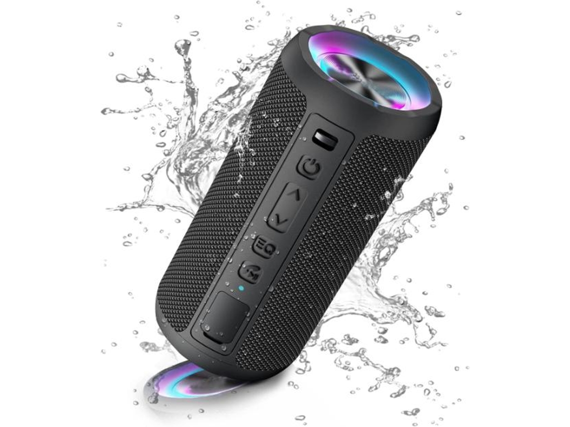 Alto Falante Bluetooth, Alto Falantes Portáteis Sem Fio Bluetooth Com Luz Led, Volume Mais Alto E Graves Aprimorados, Preto Yizhood