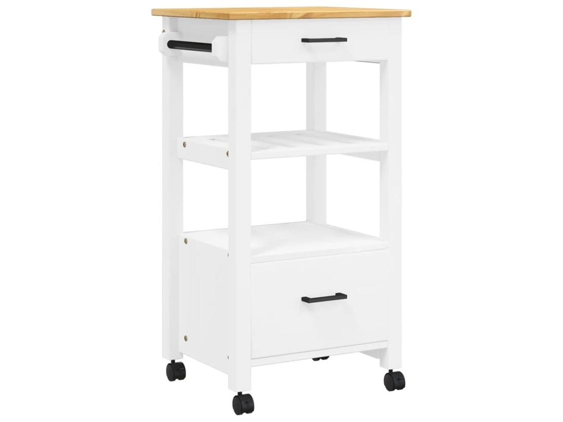 Kitchen Trolley, Kitchen Trolleys Vidaxl Branco Madeira De Pinho (n/a)