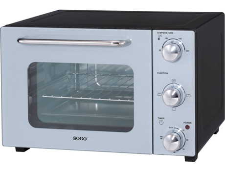 Mini-forno SOGO  HOR-SS-10535 1300W (Capacidade: 22 L - 1300 W) — 4 elementos de aquecimento em aço inox
Pega em aço inoxidável, Painel em vidro
Temporizador até 60 minutos
Porta com vidro duplo
Nova legislação CE (toque frio)
