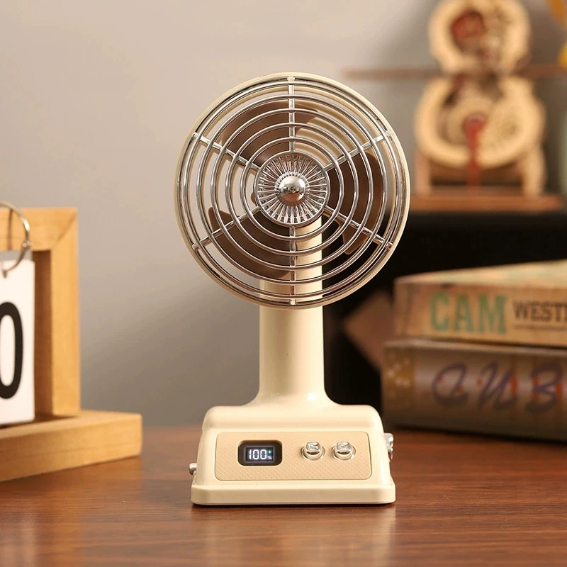 Ventilador de Mesa Retrô MDUG Recarregável