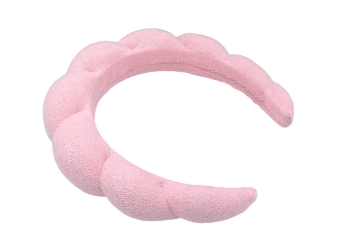 Cinta de Cabeça Spa Rosa Limpeza Facial Maquiagem