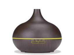 Difusor de aromas com grão de madeira umidificador ultrasônico silencioso com luz e controle remoto eu S/MARCA