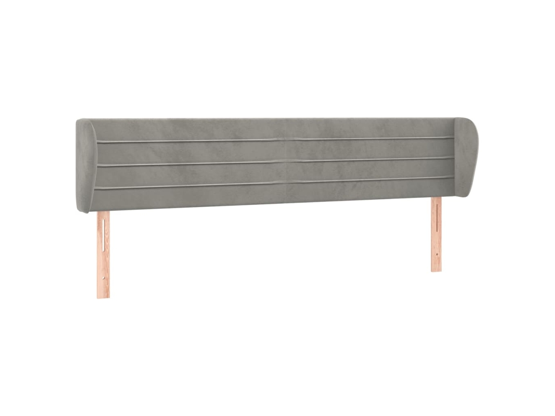 Cabeceira de Cama C/ Abas Veludo Cinzento Claro MAISON EXCLUSIVE (163x23x78 cm)