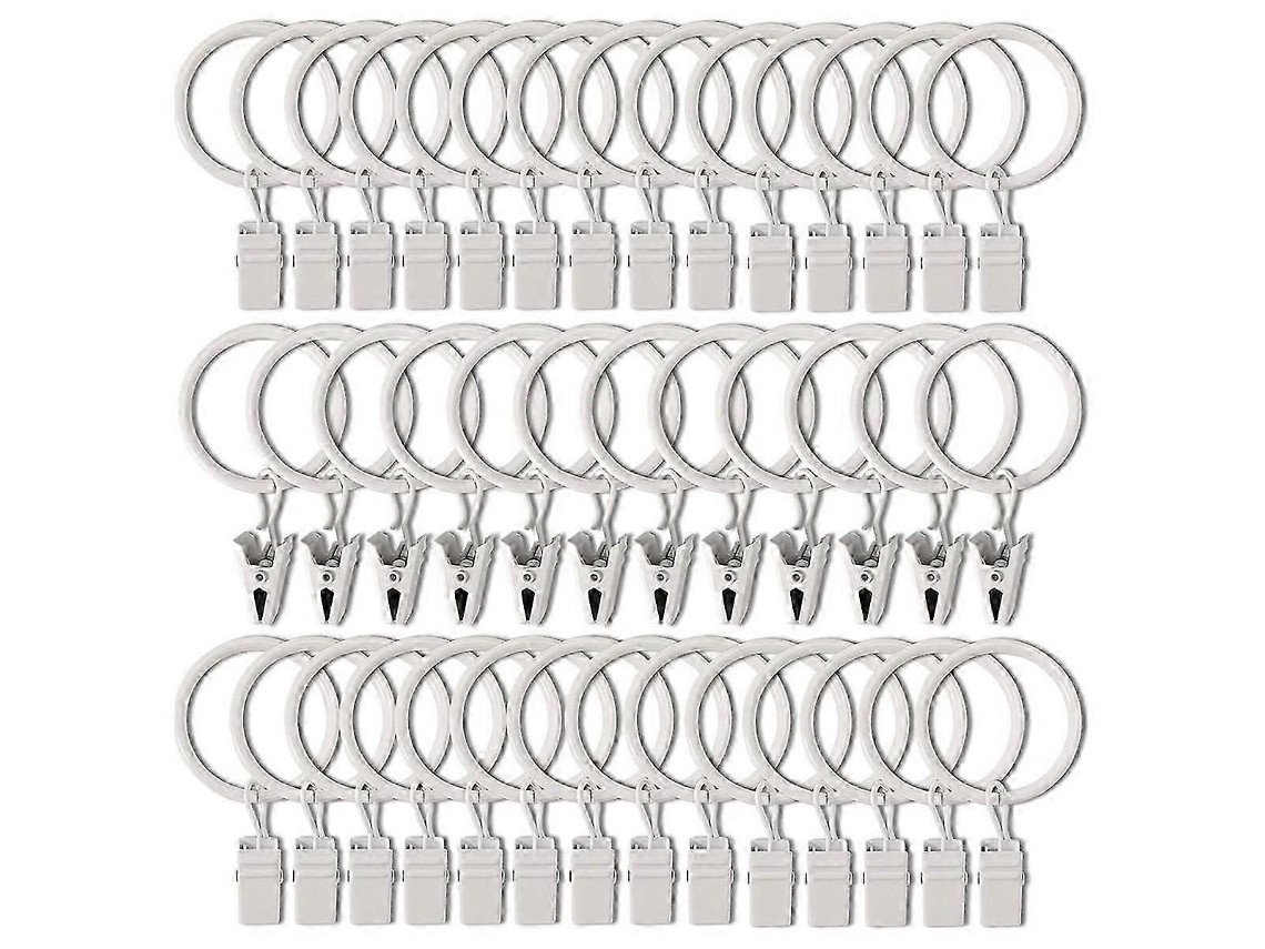 40 Argolas Com Clipes Para Cortinas, Diâmetro Interno De 3,2cm