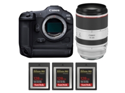 Eos R3 + Rf 70 200mm F/2.8 L Is Usm + 3 Sandisk 128gb Extreme Pro Cfexpress Type B + Ebook “20 Dicas para Fotos Que Impressionam” CANON