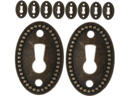 Conjunto De 12 Peças Placas Cobertura Fechadura Oval Estilo Antigo, Ferragens Decorativas Em Liga De Zinco Para Armários
