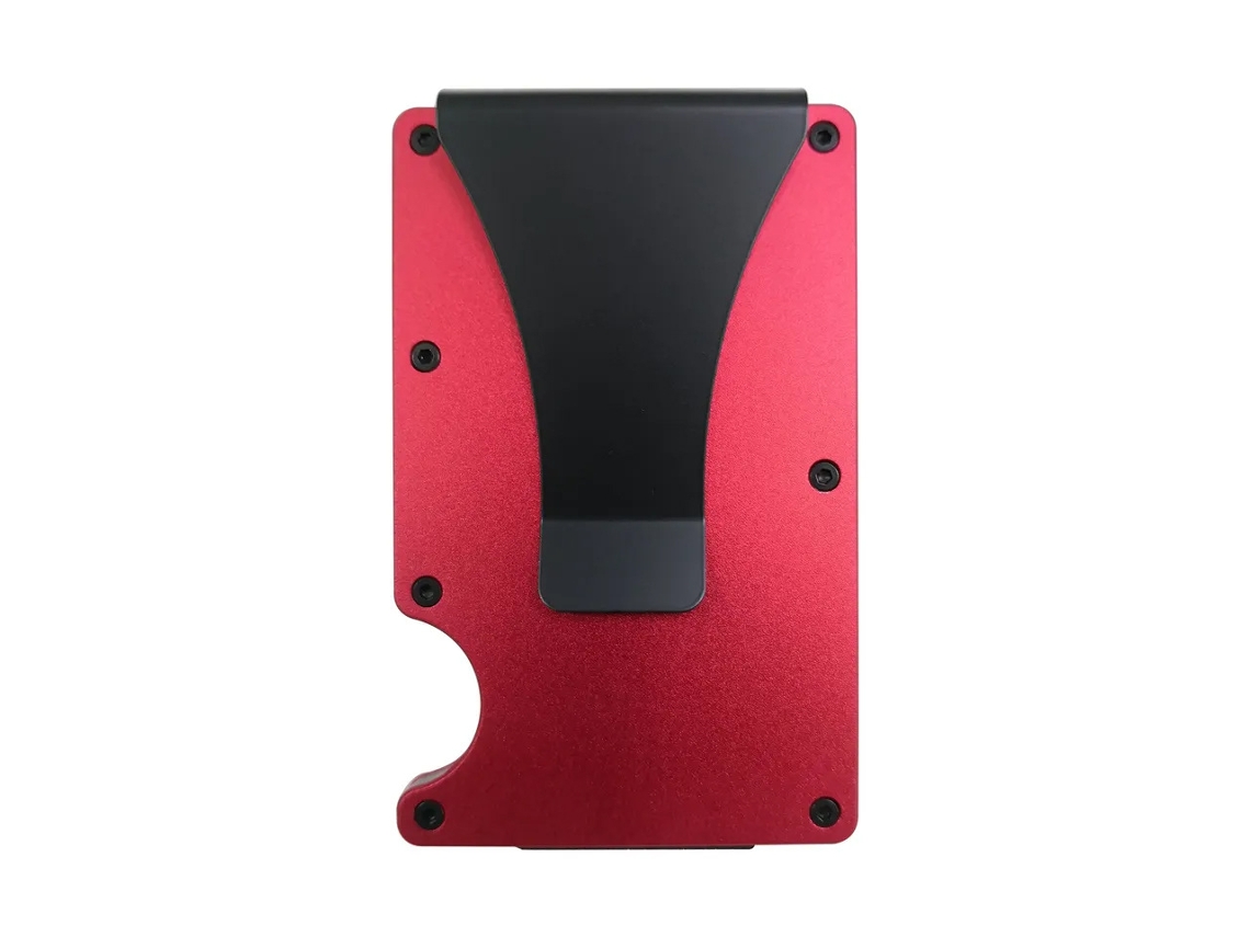 Porta-cartões, Carteira Com Clipe De Bloqueio Rfid E Porta-cartões De Crédito Fino (vermelho) Chrui