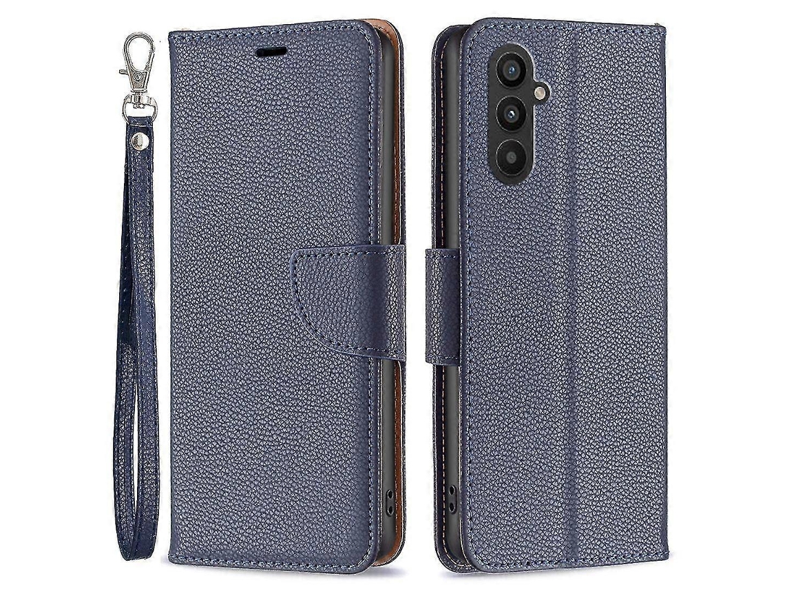 Capa Carteira Para Samsung Galaxy A25 5g Com Textura De Lichia, Suporte, Proteção Contra Quedas E Alça.