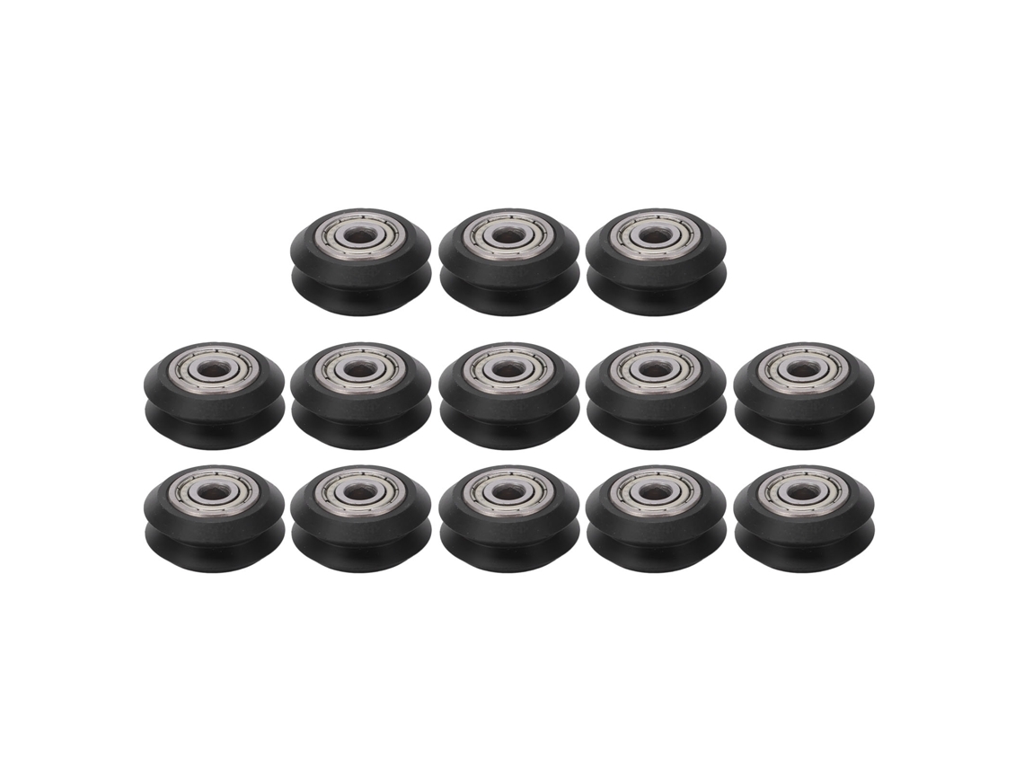 13 Peças De Rodas De Impressora 3d Pom Forma V Resistente Ao Desgaste Rolamento 625zz Preto