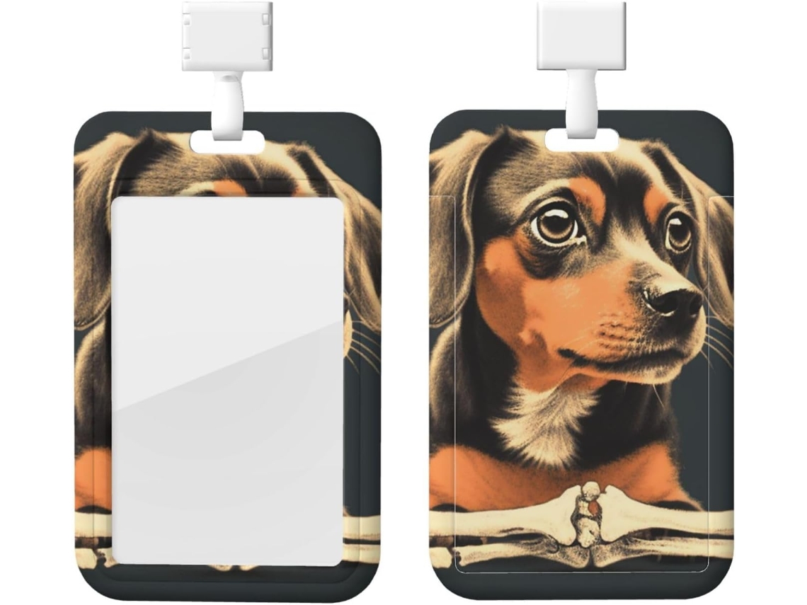 Porta Crachá Em Formato De Osso Cachorro, Protetor De Cartão Vertical Com Cordão, Capa Plástica Impermeável, Porta