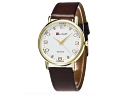 Reloj De Pulsera Para Parejas De Cuarzo Con Correa De Pu Casual Clásico Trendy Zhoulianfa Café