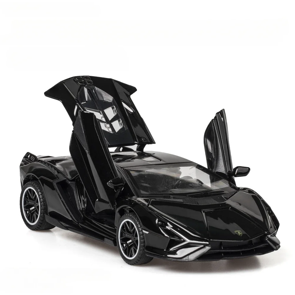 (preto) Escala 1:32 - Miniatura De Carro - Metal Fundido - Música E Luzes - Portas Que Abrem