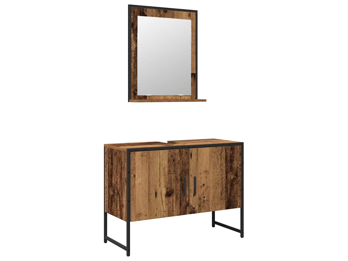 Conjunto de Móveis para Banheiro com Porta Castanho 2 Pcs MAISON EXCLUSIVE