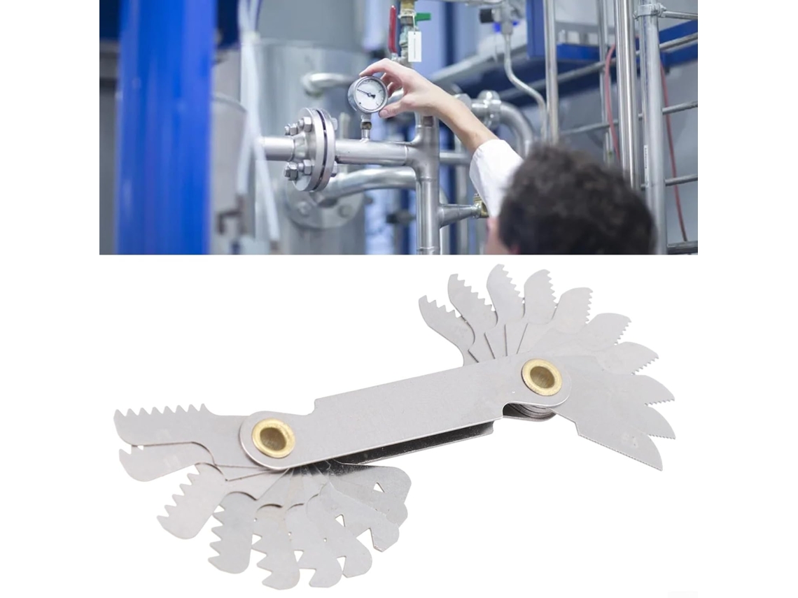 Conjunto De Ferramentas Para Torno Aço Com Medidor Passo Rosca Métrica 55a 60 Graus Roscas Imperiais, Kit De Medição, 6
