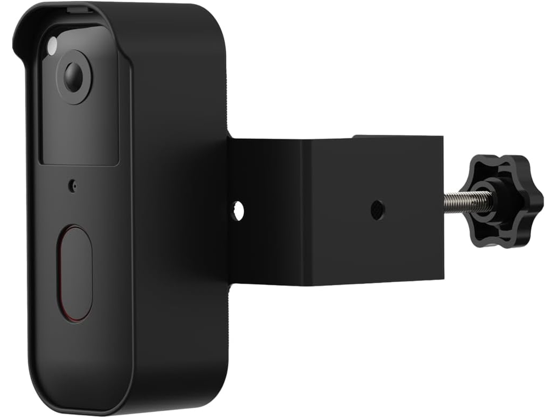 Suporte para câmera de vídeo Blink com revestimento externo em ABS e reforço interno em aço inoxidável.