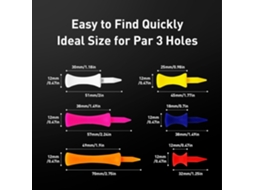Lurelia Tees De Golfe, 100 De Plástico Inquebráveis, Todos De 2 1/4 Polegadas, Rosa, Alturas Variadas