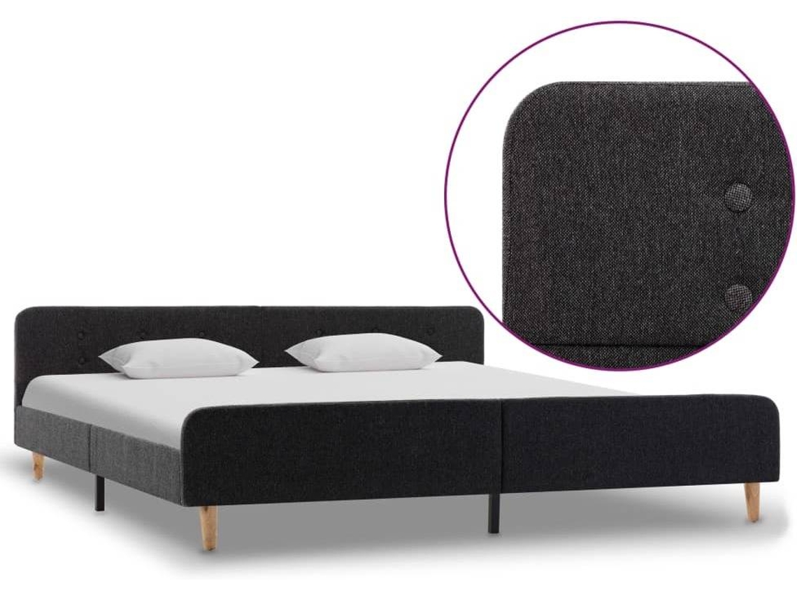 Bed Frame, Bed Frames Vidaxl Cinzeto Tecido (180 X 200 Cm)