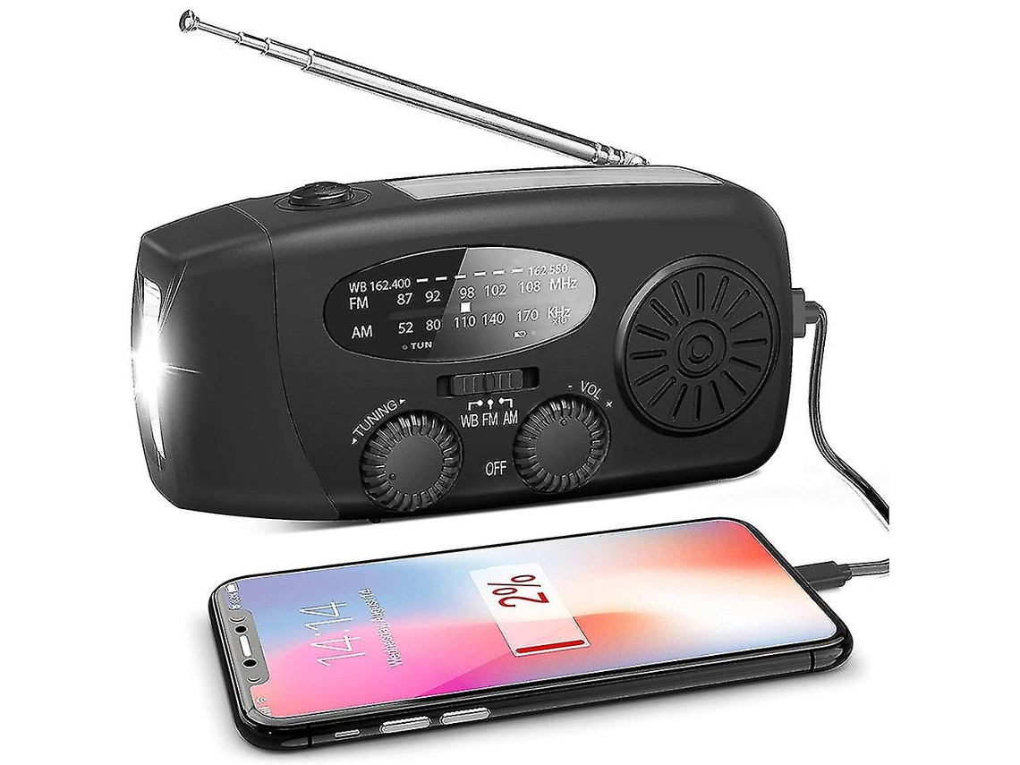 Rádio Solar Multifuncional Com Dínamo De Manivela, Rádio Meteorológico Am/fm/noaa Olysi Shop