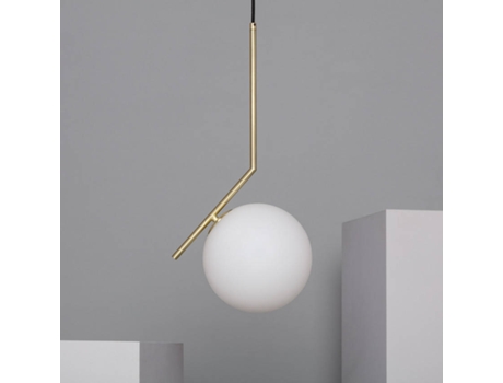 Candeeiro Suspenso ILUZZIA (Dourado - Alumínio, Cristal - 53x20x26 cm)