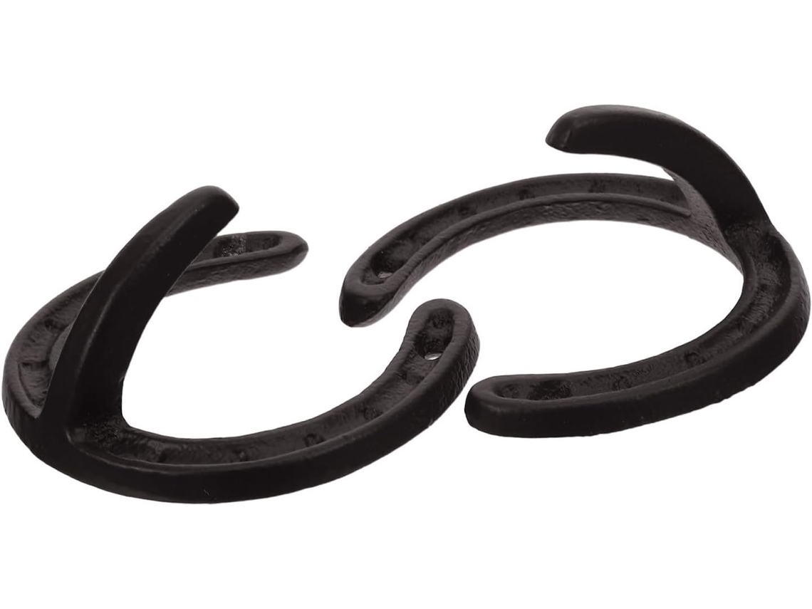Ganchos De Parede Rústicos Em Ferro Fundido Com Formato Ferradura, Da Packove, Resistentes, Conjunto Com 2 Unidades, Em