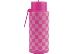 Garrafa Térmica 1l Xadrez Neon Rosa Note!