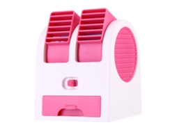 Ventilador Portátil Laxiscreed Com Bateria Usb, Design Silencioso Na Cor Rosa Vermelha
