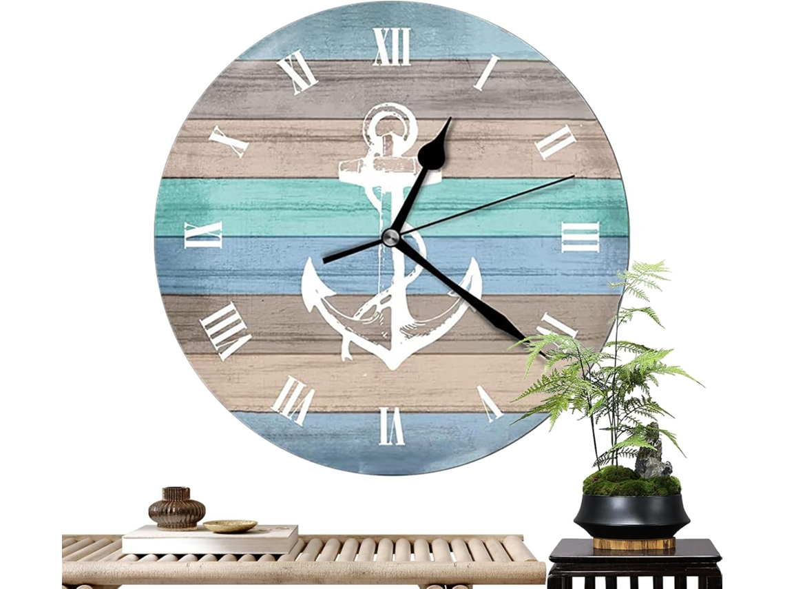 Mar, Prancha de Surfe a Bateria, Relógio de Mesa Inspirado em Relógios de Parede, Design Silencioso, Estilo Vintage, CHABERLU
