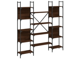 Bookshelf, Bookshelves Vidaxl Marrom Madeira Processada (155.5 X 24 X 166.5 Cm)