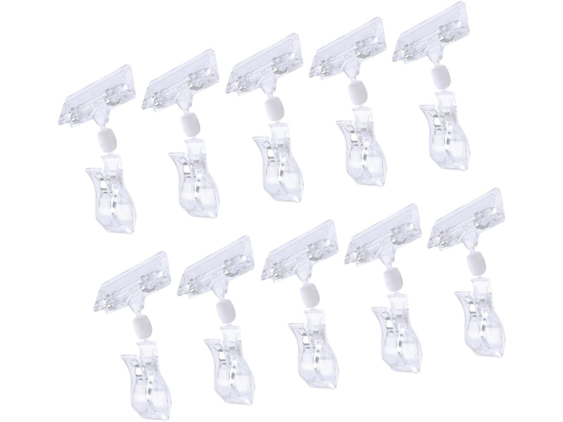 Alasum Conjunto De 20-clips Transparentes Para Sinalização Com Suporte Giratório Exibição Preços Em Lojas, Supermercados