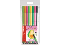 Pack 8 Canetas de Feltro STABILO 106883148 Médio Multicor - Plástico)