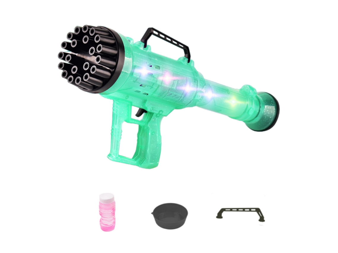 Ats máquina de Burbujas Eléctrica 21 Orificios Pistola Boom Burbujeadora Automática para Niños Niñas Adultos Juguete Exterior