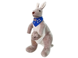 Brinquedo de Pelúcia Canguru Doce Macio para Bebês e Crianças (azul)