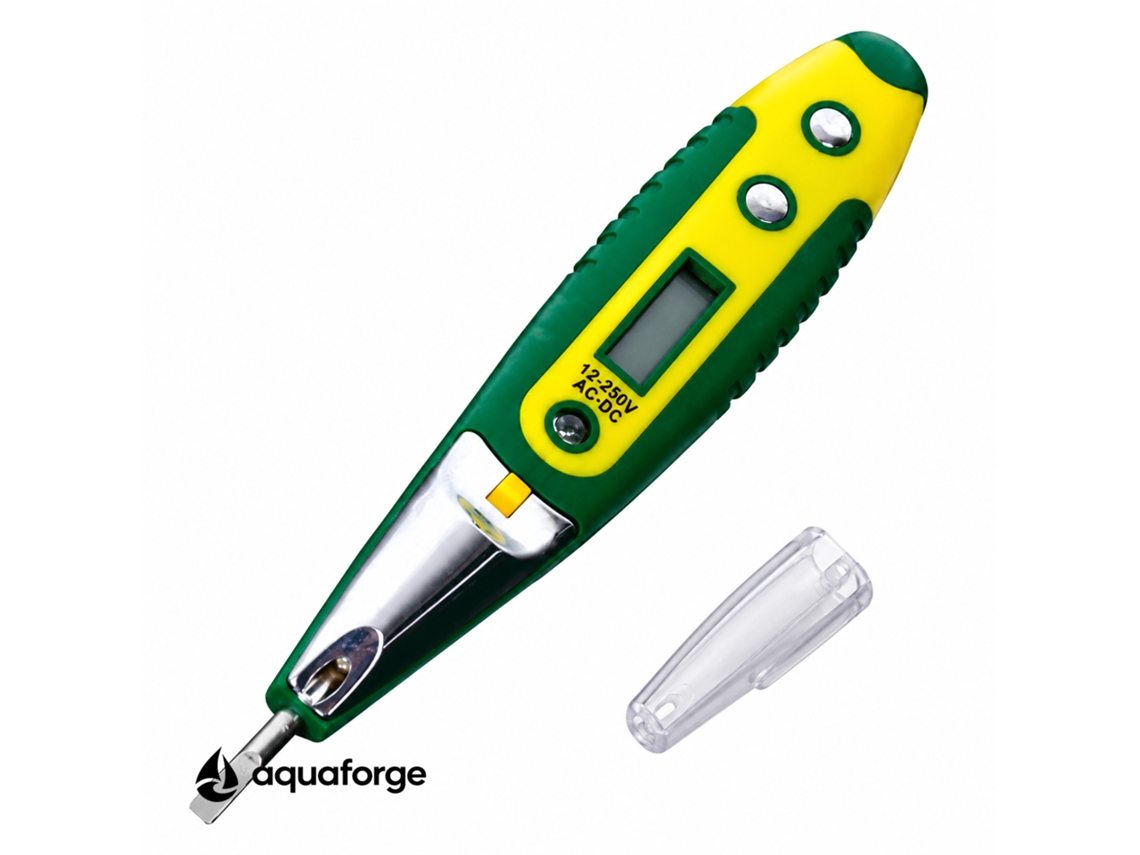 Caneta De Teste Digital Aquaforge Com Ecrã Lcd E Teste De Continuidade Para Eletricistas E Instalações Elétricas