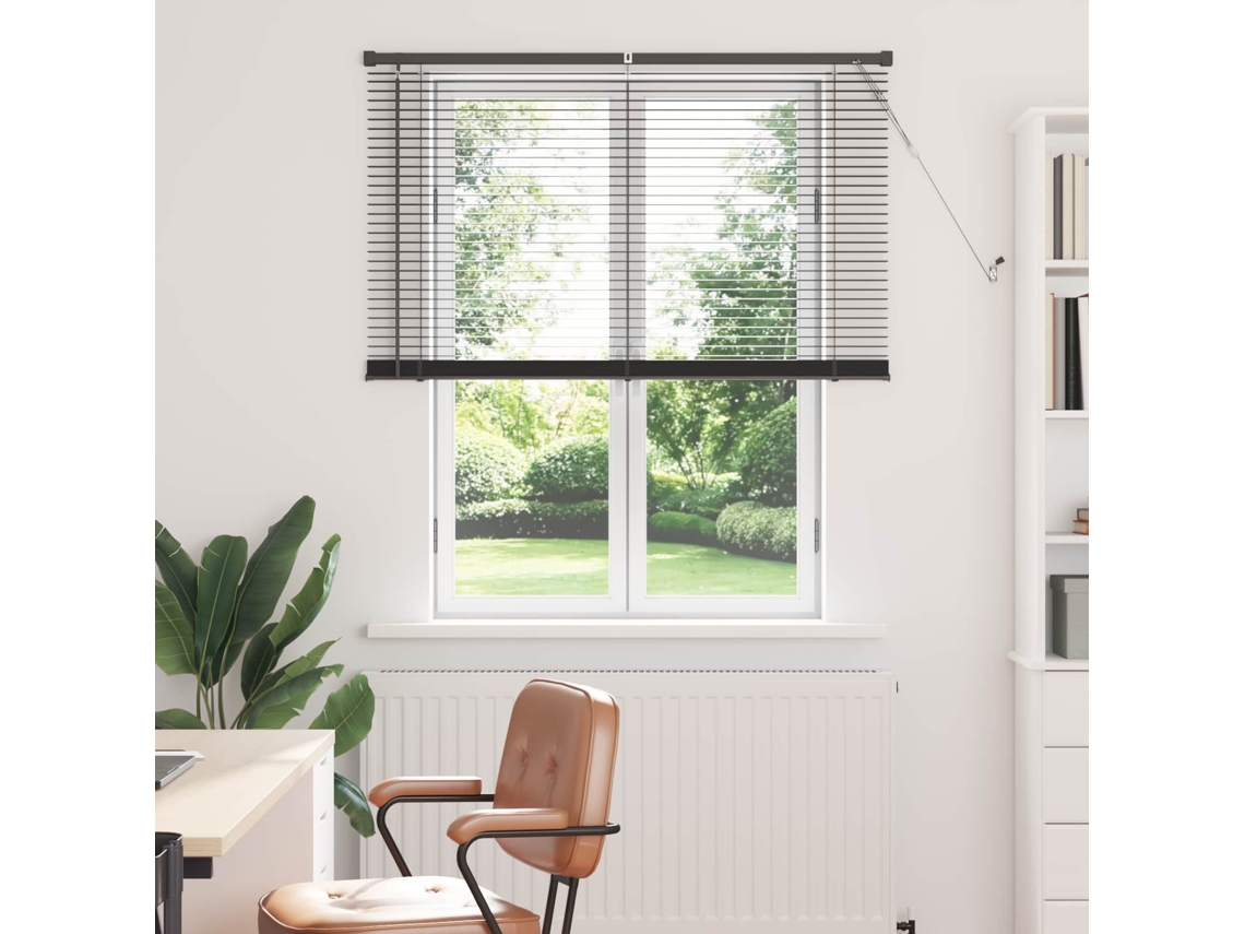 Vidaxl Cortina Veneziana Cinza Prata 150 X 110 Cm 25 Mm Pvc