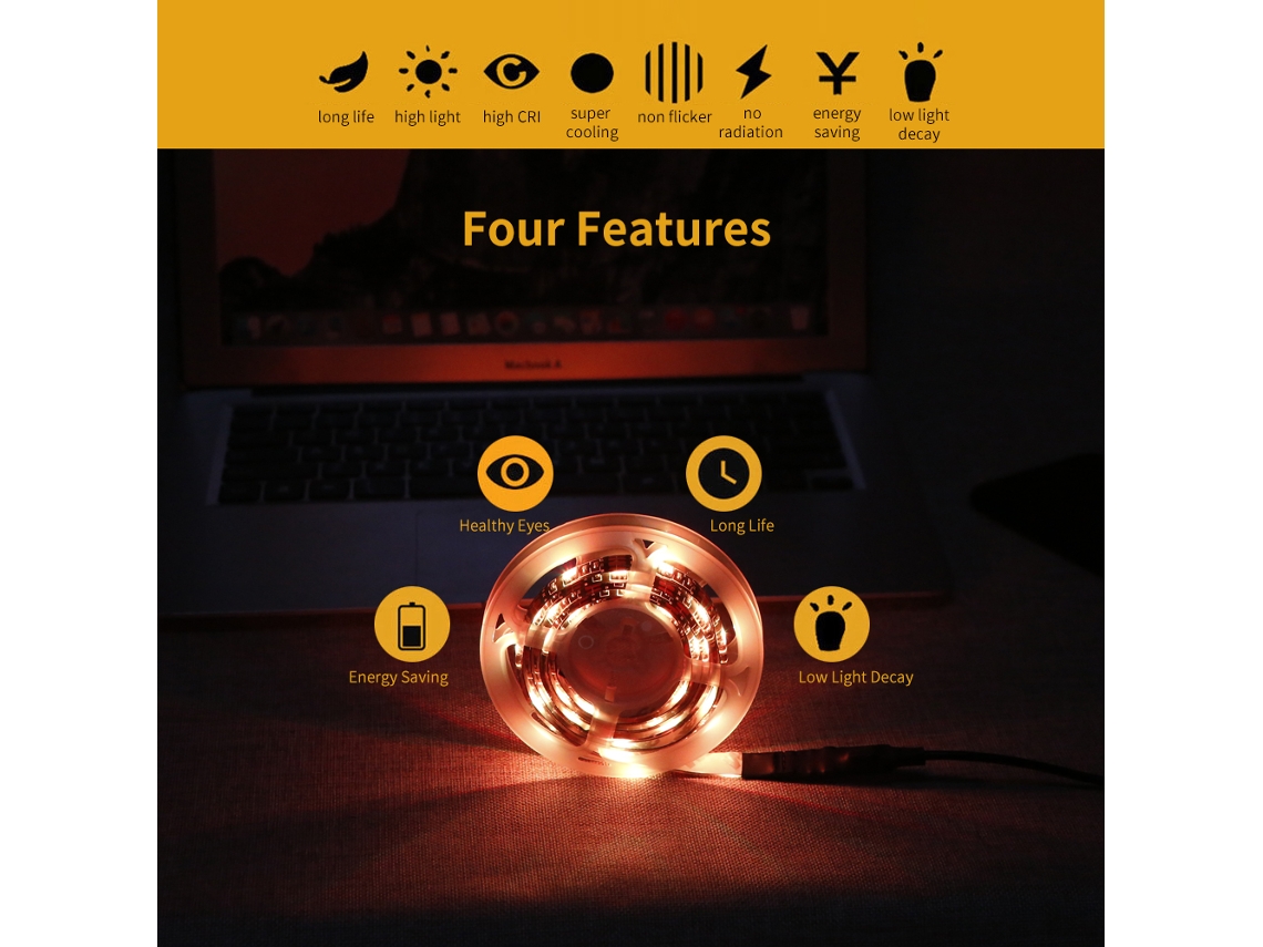 Fita Led Rgb Gabinete 1m Usb Controle LAXISCREED