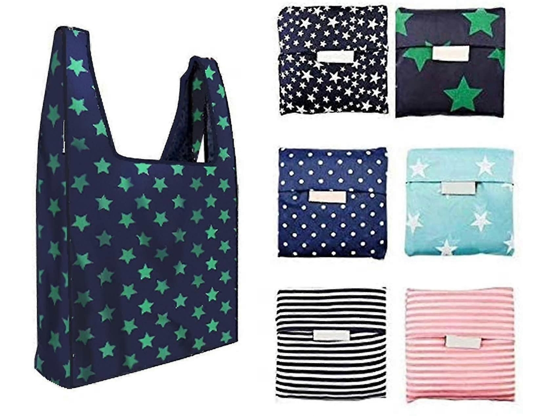 Conjunto de 6 Sacolas Compras Reutilizáveis, Dobráveis ​​e Laváveis, com Bolsa Interna, Capacidade Peso 15, 8 Kg , Sacola Compr GOKOCO (35 Lb)