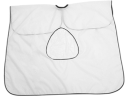 Capa de cabelo impermeável com janela transparente, em tecido de poliéster e PVC.