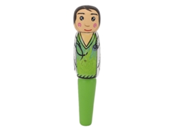Caneta de Bolígrafo de Madeira Puppet Médico Cartoon
