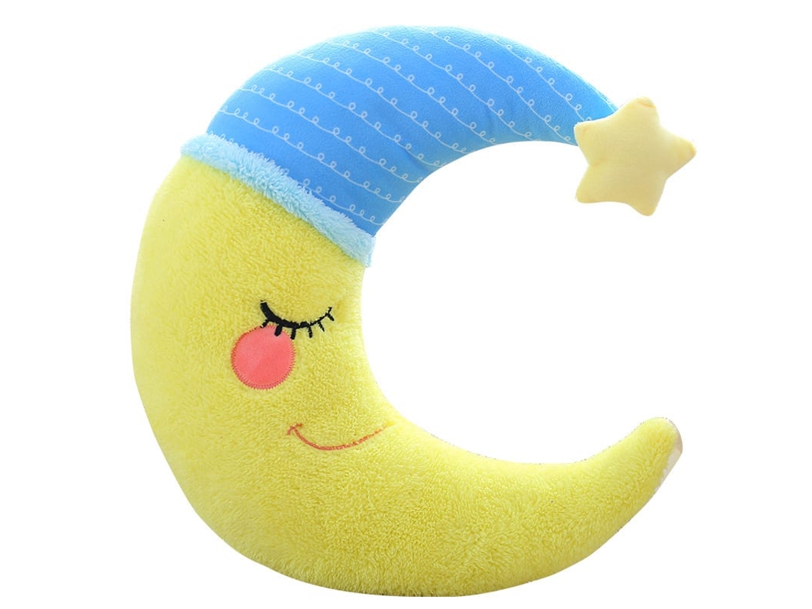 Almofada De Lua, Almofada De Cabeceira E Sofá, Presente Peludoso Amarelo 40cm