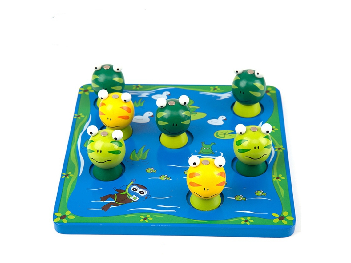 Mali brinquedo Educativo de Capturar Sapo com Vara de Madeira para Crianças Bonito e Seguro