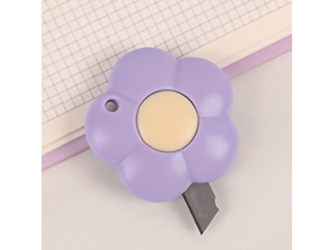 Cortador De Caixas Mini Cute Com Buraco De Suspensão Multifuncional Flor Roxa