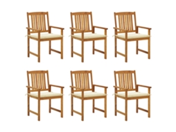 Vidaxl Cadeiras De Jardim Com Almofadões 6 Pcs Acácia Maciça