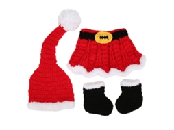 Laxiscreed Roupas E Gorro De Crochet Para Natal De Bebé - Ideal Para Sessões De Fotos De Recém-nascidos