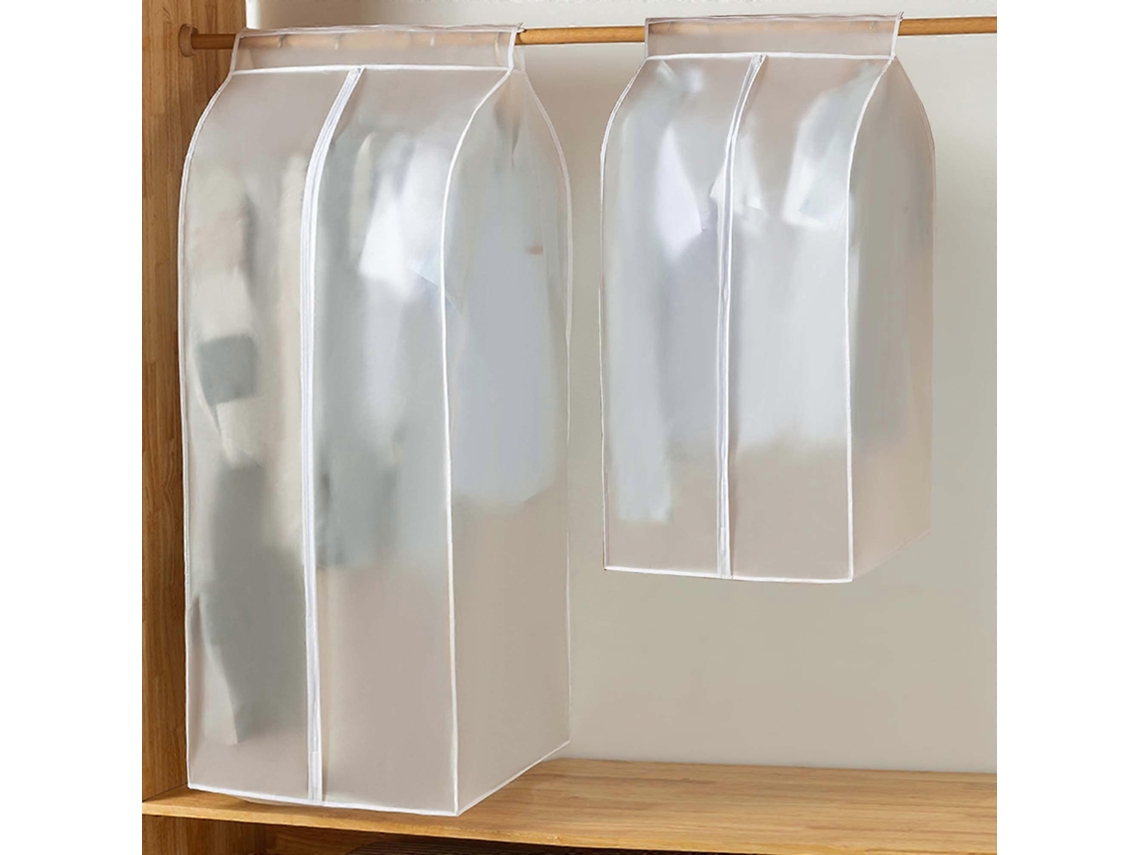 Conjunto De 2 Sacos Longos Para Roupas À Prova De Poeira, Capa Transparente Em Peva Para Roupas
