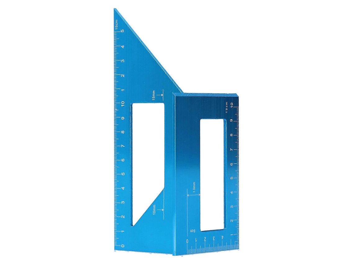 Medidor De Ângulo T 45/90 Graus Régua Reta Carpintaria Medir Ângulos 3d Azul